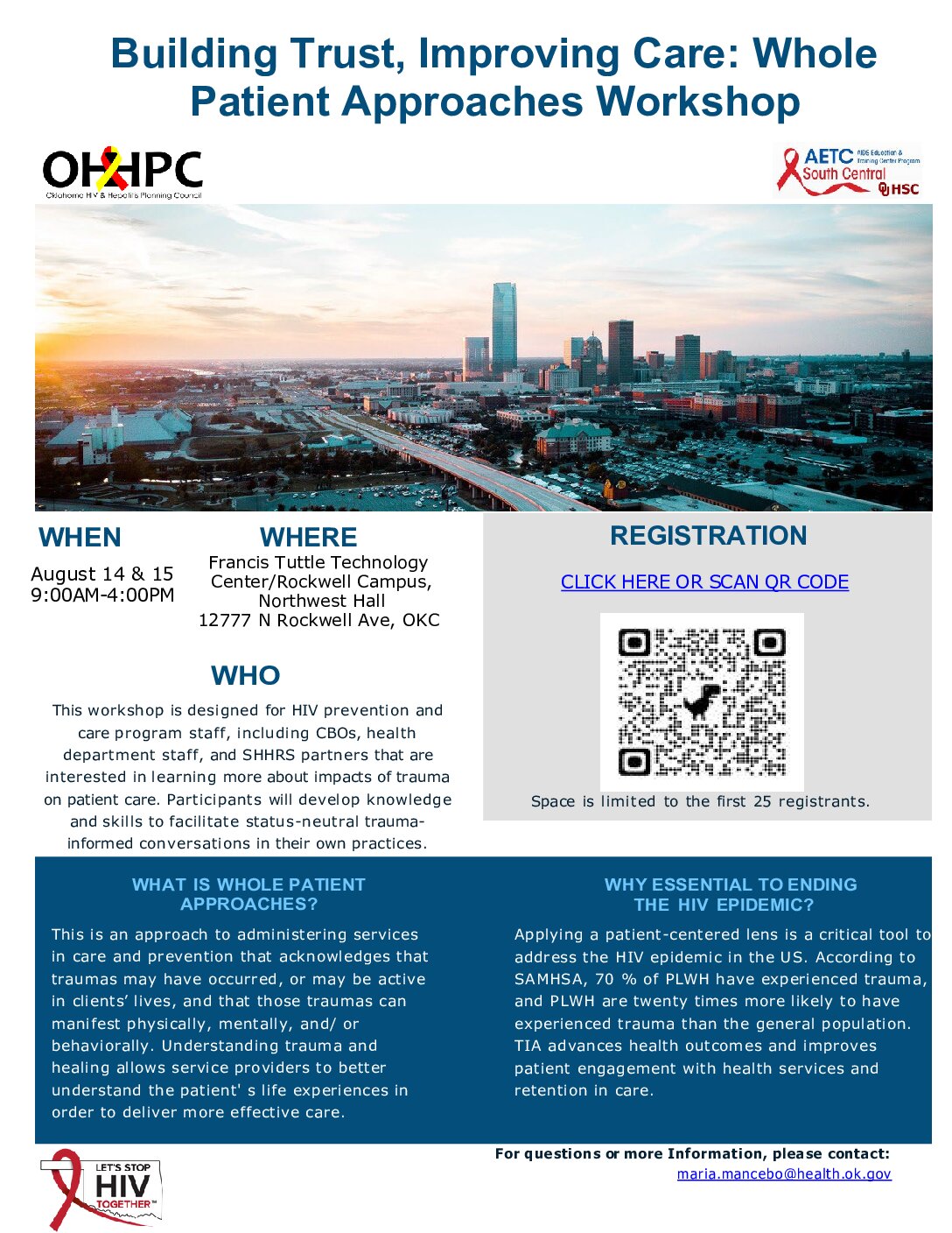 FLYER OHHPC TIA Workshop 2025 August 14 15